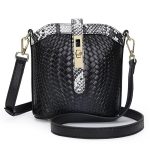 Knitted Series: Stylish Genuine Leather Bucket Bag and Crossbody Chic